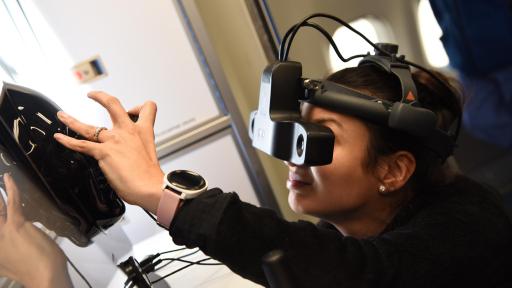 Residents in Chile practice diagnosing retinal diseases using simulation technology. Simulation training has been shown to reduce cost and improved standards of care. Photo by Geoff Oliver Bugbee.